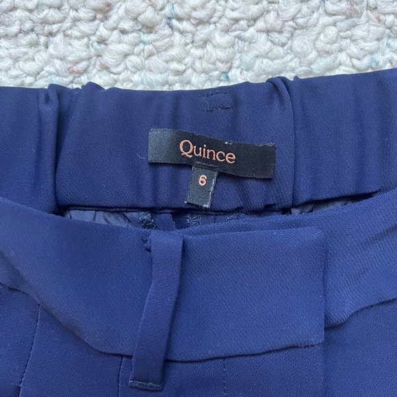 Quince Navy Wide-Leg Pleated Trousers – Size 6 - Picture 1 of 4